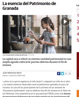 Artículo en línea publicado por Ideal.es, Septiembre 2019